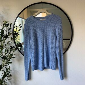 Abercrombie & Fitch Light Blue Crewneck Cable Sweater, L